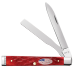 Case 10847 Baby Doc Knife Dark Red Jig Flag Shield Spatula Blade 6282SP SS