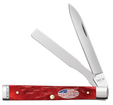 Case 10847 Baby Doc Knife Dark Red Jig Flag Shield Spatula Blade 6282SP SS