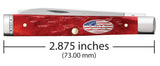 Case 10847 Baby Doc Knife Dark Red Jig Flag Shield Spatula Blade 6282SP SS