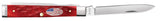 Case 10847 Baby Doc Knife Dark Red Jig Flag Shield Spatula Blade 6282SP SS