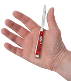 Case 10847 Baby Doc Knife Dark Red Jig Flag Shield Spatula Blade 6282SP SS