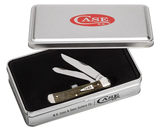 Case 10865 Trapper Knife Smooth Olive Bone w/ Tin 6254 SS