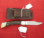 Buck 0110 110PR Finger-Grooved Folding Hunter Knife PRCA Etch USA Made 1994 Leather Sheath Lot#110-112