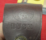 Buck 0110 110PR Finger-Grooved Folding Hunter Knife PRCA Etch USA Made 1994 Leather Sheath Lot#110-112