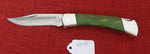 Buck 0110 110 Green Bone Nickel Silver Bolsters Folding Hunter Knife USA 2008 SN#113 Lot#110-120 (Copy)