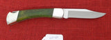 Buck 0110 110 Green Bone Nickel Silver Bolsters Folding Hunter Knife USA 2008 SN#113 Lot#110-120 (Copy)