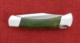 Buck 0110 110 Green Bone Nickel Silver Bolsters Folding Hunter Knife USA 2008 SN#113 Lot#110-120 (Copy)