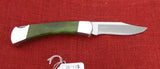 Buck 0110 110 Green Bone Nickel Silver Bolsters Folding Hunter Knife USA 2008 SN#122 Lot#110-122