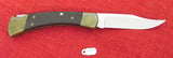 Buck 0110 110SP17 110 Folding Hunter Tribute Wyatt Earp Gold Etched Oak Handle Lockback Knife USA Made 2001 Lot#110-139