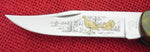 Buck 0110 110 Folding Hunter Turkey Gold Etched Wood Lock-back Knife USA Made 1989 Lot#110-138