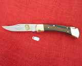Buck 0110AL 110 Al Buck Commemorative Folding Hunter Gold Etched Lockback Knife USA Made 1992 Lot#110-142