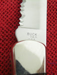Buck 0110 110-NX  Folding Hunter Knife Nickel Silver Partially Serrated USA Made 1997 Lot#110-164