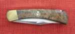 Buck 0110RESLE 110 Folding Hunter Knife Boone & Crockett Redwood Burl Lot#110-231