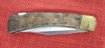 Buck 0110RESLE 110 Folding Hunter Knife Boone & Crockett Redwood Burl Lot#110-231