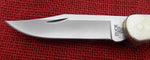 Buck 0110FG 110 Folding Hunter Knife Ram Horn Finger Grooved Nickel Silver 2012 Lot#110-232