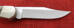 Buck 0110FG 110 Folding Hunter Knife Ram Horn Finger Grooved Nickel Silver 2012 Lot#110-232