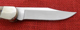 Buck 0110FG 110 Folding Hunter Knife Ram Horn Finger Grooved Nickel Silver 2012 Lot#110-232
