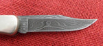 Buck 0110DM 110 Stag Damascus Folding Hunter Knife USA Made 1990 Lot#110-233