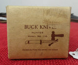 Buck 0110 110 Folding Hunter Knife Lockback USA Made Early 1970's 2 Pin in Box Lot#110-75