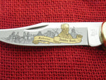Buck 0110 110-EB Folding Hunter Budweiser Adolphus Busch Sr 1886 Gold Etched Lockback Knife USA Made 1992 Lot#110-93