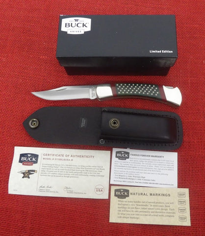 Buck 0110BLSUSA Stars & Stripes Folding Hunter Blue Indigo 50th Anniv 2014 Lot#110-235