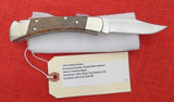 Buck 0110-Sample 110 Folding Hunter Burlwood 50th Anniversary Nickel SIlver 110-288