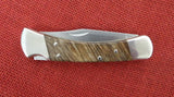 Buck 0110-Sample 110 Folding Hunter Burlwood 50th Anniversary Nickel SIlver 110-288