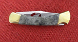 Buck 0110BWSCA Folding Hunter Knife Buckeye Burl Elk Cutout 110-245