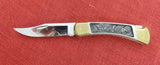 Buck 0110 110 Folding Hunter Knife 1984 Pewter Eagle Scene 110-264