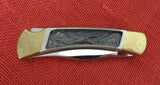 Buck 0110 110 Folding Hunter Knife 1984 Pewter Eagle Scene 110-264