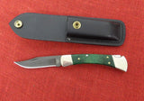 Buck 0110 110 Folding Hunter Knife 2016 Green Wood Blued S30V 110-246