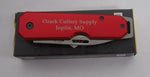 Bear & Son Knife 110RD Red Aluminum Slip Joint 3 7/8" Ozark Cutlery Supply Logo USA