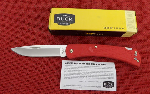 Buck 0110BO62 110RD 110 Folding Slim Hunter Select Knife Red GFN Drop Point Nail Nick USA 2023 Lot#110-237