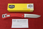 Buck 0110BO62 110RD 110 Folding Slim Hunter Select Knife Red GFN Drop Point Nail Nick USA 2023 Lot#110-237