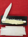 Boker 111011SWB Folding Hunter 20-21 Single Blade Knife White Bone C75 Steel Lockback Solingen Germany