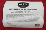 Buck 0112BRSSH 50th Anniversary 112 Ranger Knife 2022 President's Tour CJ Signed Drop Pont USA #33/125 Lot#112-41