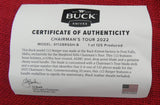 Buck 0112BRSSH 50th Anniversary 112 Ranger Knife 2022 President's Tour CJ Signed Drop Pont USA #33/125 Lot#112-41