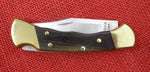 Buck 0112BRSFG 112 Ranger Finger Grooved Knife 50th Anniv Tang Stamp Ebony 420HC USA Lot#112-43