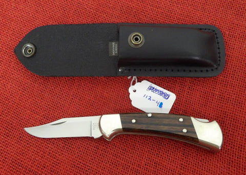 Buck 0112-N4 112 Ranger Knife 1995 Not Satin Finished Nickel Silver Bolsters Wood Handle Lot#112-48