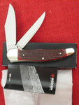 Boker 112020JRB Folding Hunter 20-20 Duo 2 Blade Knife Jigged Red Bone Carbon Steel Double Slipjoint Solingen Germany