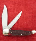 Boker 112020JRB Folding Hunter 20-20 Duo 2 Blade Knife Jigged Red Bone Carbon Steel Double Slipjoint Solingen Germany