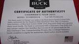 Buck 0112BRSSH 50th Anniversary 112 Ranger Knife 2022 President's Tour CJ Signed Drop Pont USA #99/125