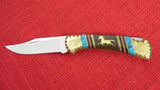 Buck 0112-DY 112 Ranger Dave Yellowhorse Custom Knife Horse Shield USA Made Late 1980's Lot#112-36