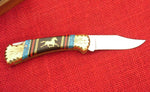 Buck 0112-DY 112 Ranger Dave Yellowhorse Custom Knife Horse Shield USA Made Late 1980's Lot#112-36