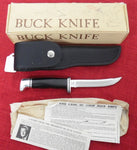 Buck 0118 118 Personal Hunting Knife Pre Date Code 3 Line Stamp 1972-1985 Leather Foldover Sheath USA Made 118-26