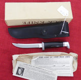 Buck 0118 118 Personal Hunting Knife Pre Date Code 3 Line Stamp 1972-1985 Leather Foldover Sheath USA Made 118-26