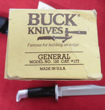 Buck 0120 120 General Fixed Blade Hunting Knife "V" Made 1989 USA UNUSED in Original Yellow Box