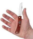 Case 12273 Sod Buster Jr Knife Dark Red Burlap Micarta Carbon Steel 10137 CS NIB
