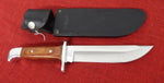 Buck 0124 124 Frontiersman Fixed Blade Knife 1989 Wood Handle w/ Sheath USA Lot#124-15