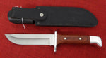 Buck 0124 124 Frontiersman Fixed Blade Knife 1989 Wood Handle w/ Sheath USA Lot#124-15